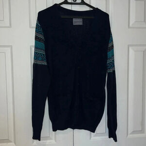 AE Navy cardigan  grandpa Sweater Sz L